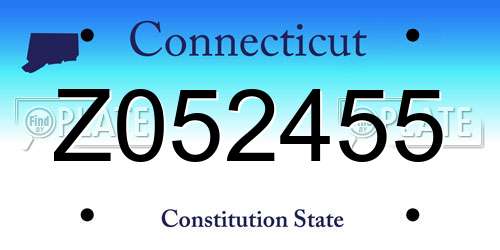Z052455 Connecticut License Plate