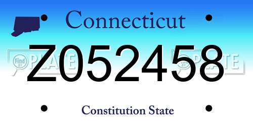 Z052458 Connecticut License Plate