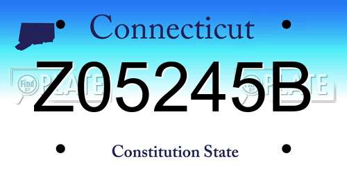 Z05245B Connecticut License Plate