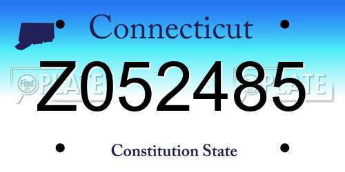 Z052485 Connecticut License Plate