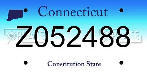 Z052488 Connecticut License Plate