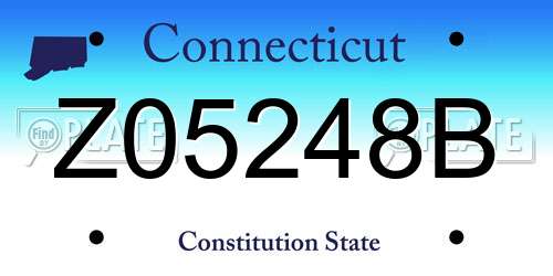 Z05248B Connecticut License Plate