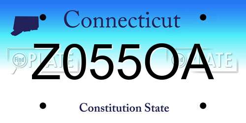 Z055OA Connecticut License Plate