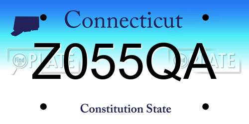 Z055QA Connecticut License Plate