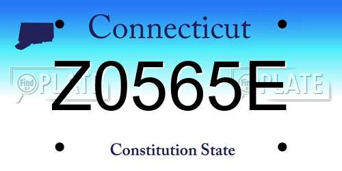 Z0565E Connecticut License Plate