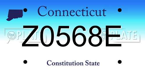 Z0568E Connecticut License Plate
