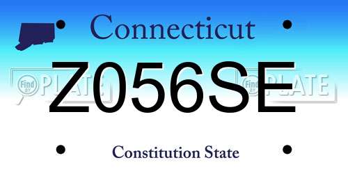 Z056SE Connecticut License Plate