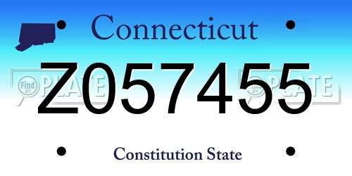 Z057455 Connecticut License Plate