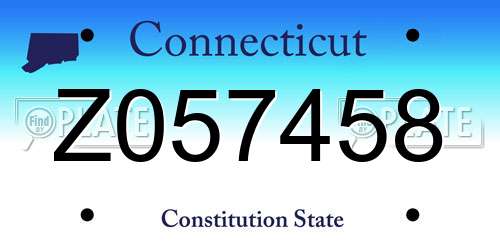 Z057458 Connecticut License Plate