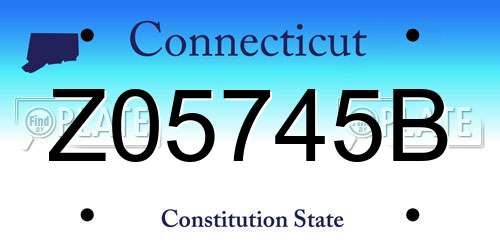 Z05745B Connecticut License Plate
