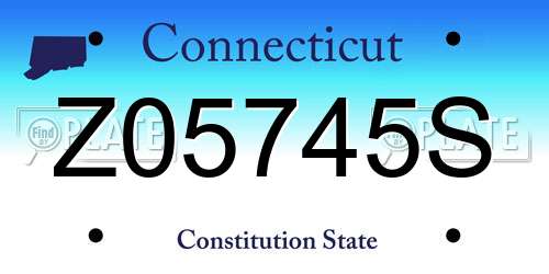 Z05745S Connecticut License Plate