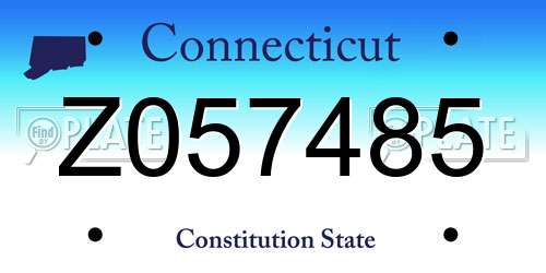Z057485 Connecticut License Plate