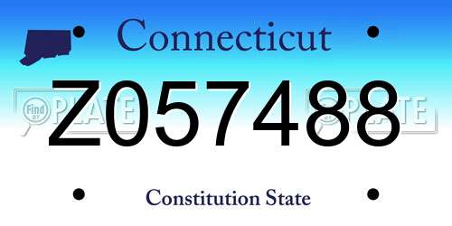 Z057488 Connecticut License Plate