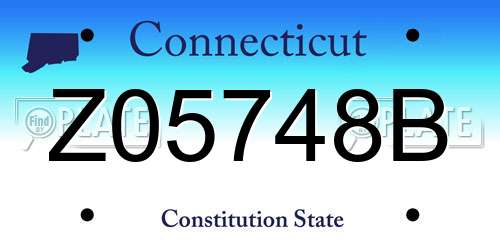 Z05748B Connecticut License Plate