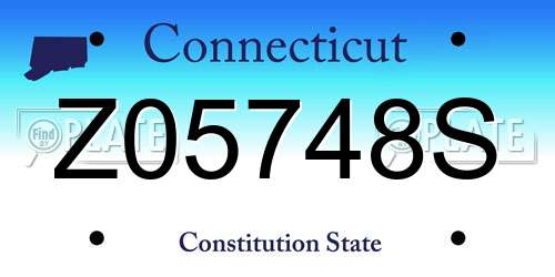 Z05748S Connecticut License Plate