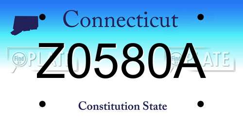 Z0580A Connecticut License Plate