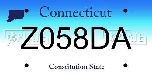 Z058DA Connecticut License Plate