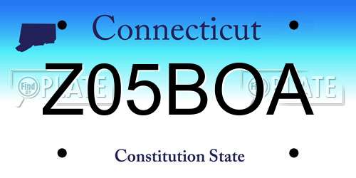 Z05BOA Connecticut License Plate