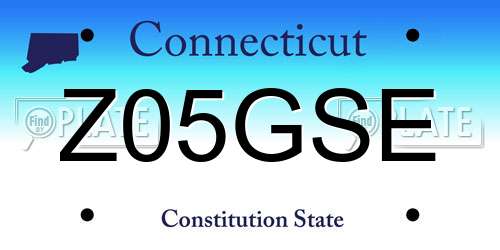 Z05GSE Connecticut License Plate