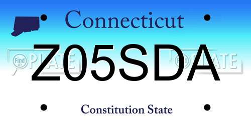 Z05SDA Connecticut License Plate