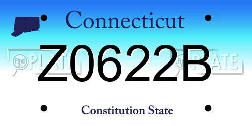 Z0622B Connecticut License Plate