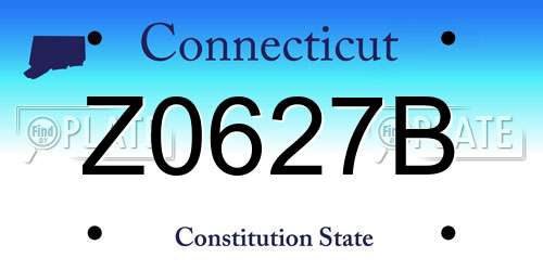 Z0627B Connecticut License Plate