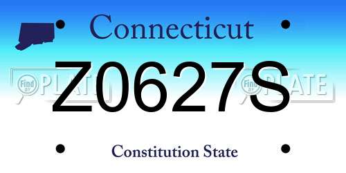 Z0627S Connecticut License Plate