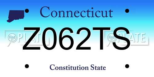 Z062TS Connecticut License Plate
