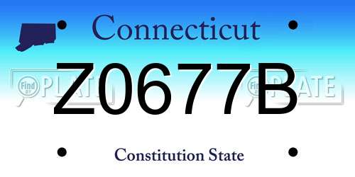Z0677B Connecticut License Plate