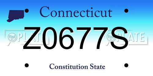 Z0677S Connecticut License Plate