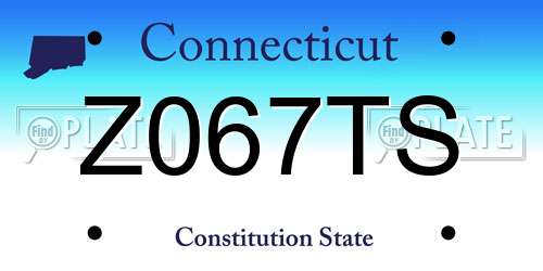 Z067TS Connecticut License Plate