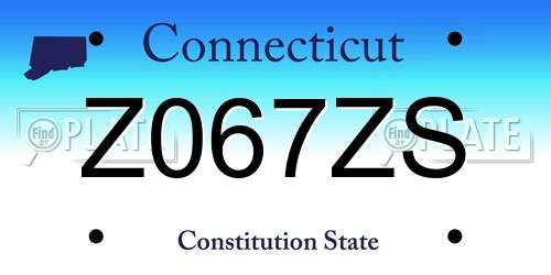 Z067ZS Connecticut License Plate