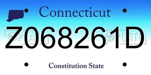 Z068261D Connecticut License Plate