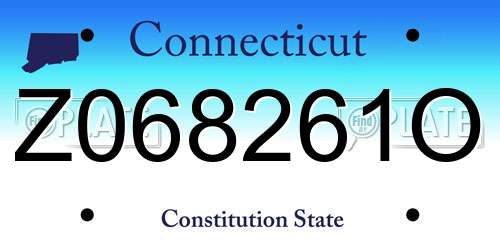 Z068261O Connecticut License Plate