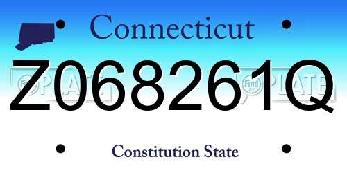 Z068261Q Connecticut License Plate