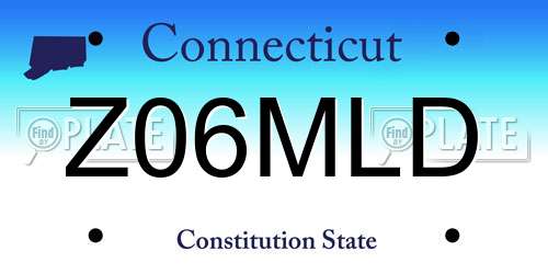 Z06MLD Connecticut License Plate