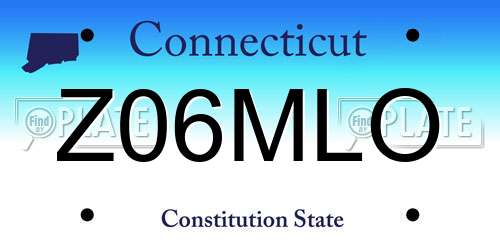 Z06MLO Connecticut License Plate