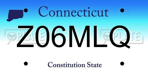 Z06MLQ Connecticut License Plate