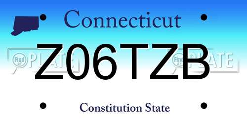 Z06TZB Connecticut License Plate