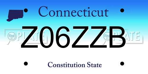 Z06ZZB Connecticut License Plate