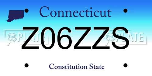 Z06ZZS Connecticut License Plate