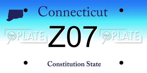 Z07 Connecticut License Plate