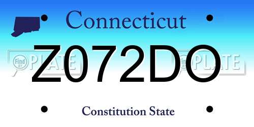 Z072DO Connecticut License Plate