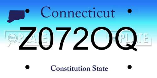 Z072OQ Connecticut License Plate