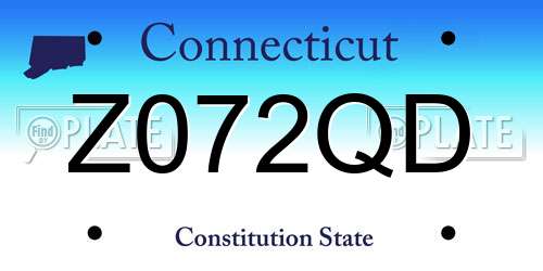 Z072QD Connecticut License Plate