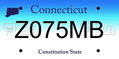 Z075MB Connecticut License Plate