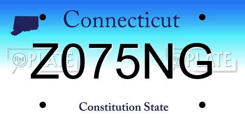 Z075NG Connecticut License Plate