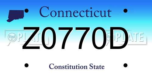 Z0770D Connecticut License Plate