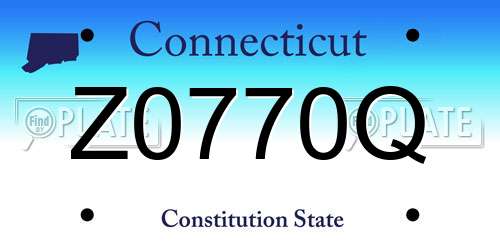 Z0770Q Connecticut License Plate
