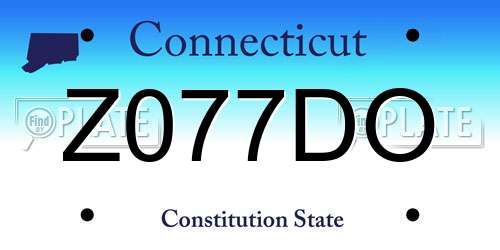 Z077DO Connecticut License Plate